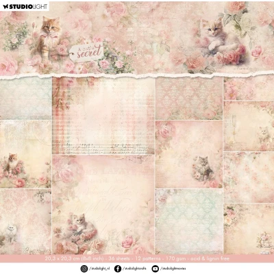 Afbeelding van Designer paper Pad Background A Cat&#039;s Secret nr.315