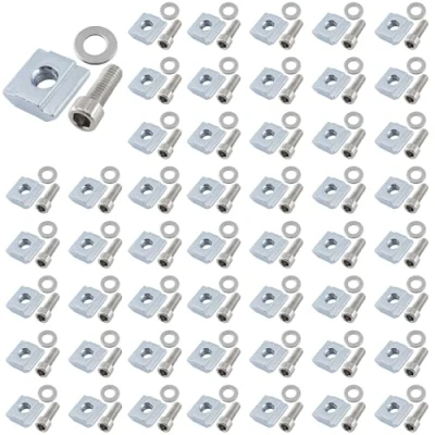 Afbeelding van alwaiiz 50 stuks M5 sleufbouten, T groef koolstofstaal, groefstenen, set voor extrusiesleuf, standaard 20 serie, NUT glijderkit (M5/2020 serie)