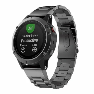 Afbeelding van Stalen schakelband Zwart Garmin Quatix 7X / 6X &amp; Tactix 7 (pro)