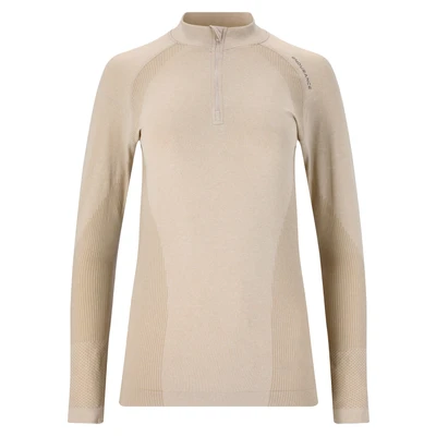 Afbeelding van Endurance Halen W Seamless Midlayer Longsleeve, Dames, Maat: L/XL, Beige