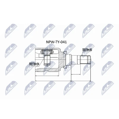 Afbeelding van Homokineet reparatie set, aandrijfas NTY NPW TY 041