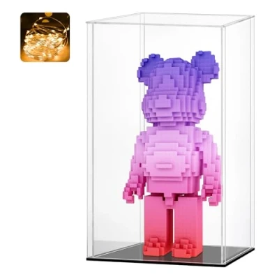 Afbeelding van LANSCOERY Clear Acryl Display Case Aanrechtblad Box Cube Organizer Stand Stofdichte Bescherming Showcase voor Action Figures/Speelgoed/Collectibles