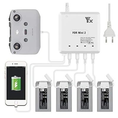 Afbeelding van LYONGTECH 6 in 1 acculader voor DJI Mini 4K/2, SE/2 SE drone, laadt 4 batterijen tegelijk op, parallel acculaadstation hub accessoires