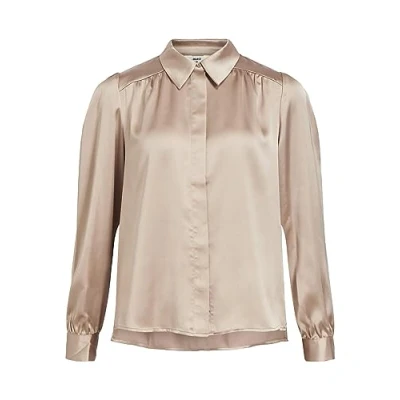 Afbeelding van OBJECT blouse OBJSATEEN van gerecycled polyester champagne