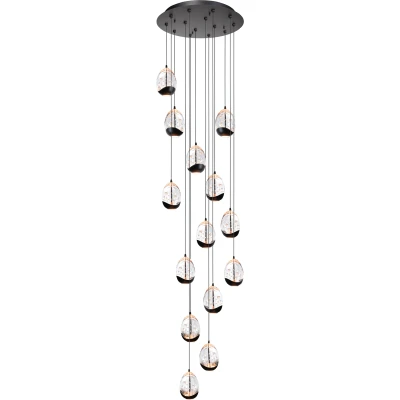Afbeelding van Highlight vide hanglamp Clear Egg rond 14L zwart