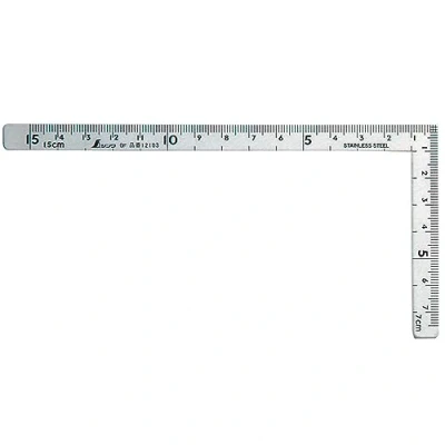 Afbeelding van Shinwa 12506 timmermanshoek 150x75mm by FAMEX precisiegereedschap timmerhoek gradenboog (12103)