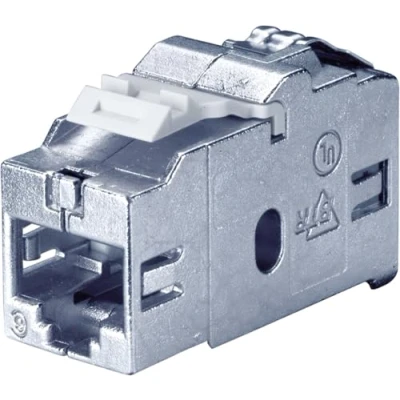 Afbeelding van BACHMANN Keystone CAT6 klasse Ea STP koppeling RJ45 afgeschermd 10GBit, zilver