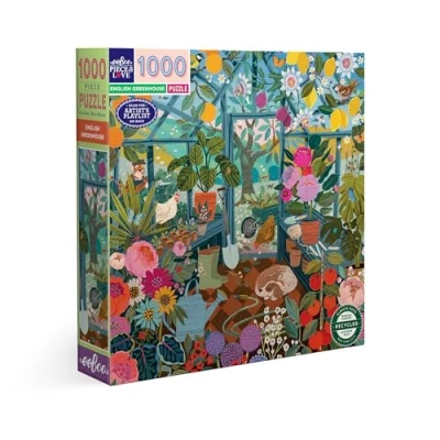 Afbeelding van eeBoo PZTENG Engelse puzzelbroeikas 1000 stukjes gerecycled karton, afmetingen 58,5 cm per zijde