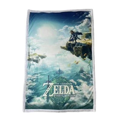 Afbeelding van Homadict Sherpa Zelda plaid Sky Totk 100 x 150 cm Officiële licentie