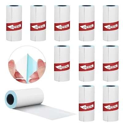 Afbeelding van Thermorollen 57 x 25 mm, 10 rollen thermisch papier voor kinderen, instant camera&#039;s, zelfklevend printpapier mini printers, pinterpapier, navuldrukpapier mobiele fotoprinter