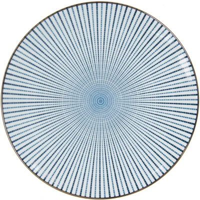 Afbeelding van Clayre &amp; Eef Dinerbord Ø 26 cm Blauw Keramiek Rond Eetbord