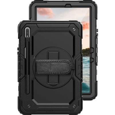 Afbeelding van Casecentive Handstrap Pro Hardcase met handvat Galaxy Tab S8 2022 zwart