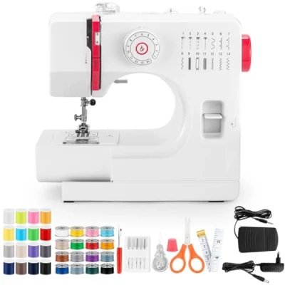 Afbeelding van Mechanische naaimachine voor beginners en beginners, 12 steekprogramma&#039;s, vrije arm, naailicht elektrische voetpedaal