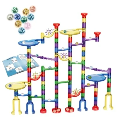 Afbeelding van Glowing Marble Run Super Set met Glow in the Dark ks, anti wiebelen, duurzame constructie en educatief STEM speelgoed voor kinderen van 4 12 jaar nieuwsgierige jonge bouwers