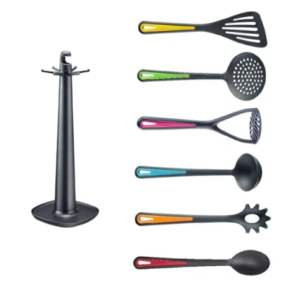 Afbeelding van Westmark Keukengerei Draaibare standaard Gallant met Aardappelstamper, groentelepel, spaghettilepel, soeplepel, schuimspaan en spatel meerkleurig, 7 delige set