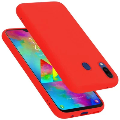 Afbeelding van Cadorabo Hoesje geschikt voor Samsung Galaxy M20 in LIQUID ROOD Beschermhoes gemaakt van flexibel TPU silicone Case Cover
