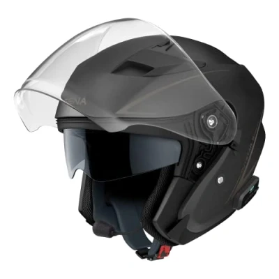 Afbeelding van Sena Outstar S Bluetooth geïntegreerde open helm met intercom en smartphone connectiviteit (mat zwart, M)