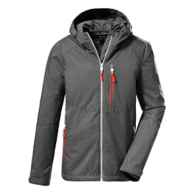 Afbeelding van killtec Boy&#039;s Softshelljack/outdoorjack met capuchon KOS 61 BYS SFTSHLL JCKT, anthracite, 116, 37839 000