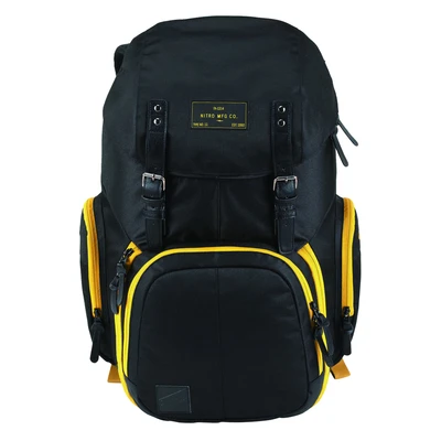 Afbeelding van Nitro WEEKENDER Dagelijkse rugzak met gevoerd laptopvak, schoolrugzak, wandelrugzak incl. nat vak, Gouden Black, 42 L, PACK&#039;15