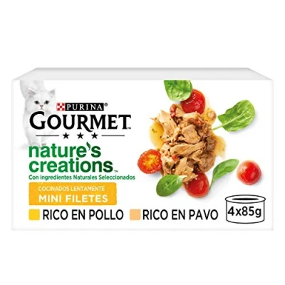 Afbeelding van Gourmet Nestlé Purina Nature&#039;s Creation natvoer voor katten, kip en kalkoen, 12 x 4, 85 g