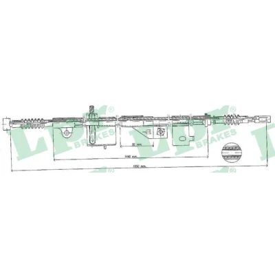 Afbeelding van LPR C0500B Handremkabel 1426, 1657mm Schijfremmen