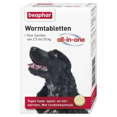 Afbeelding van 6x Beaphar All in one Ontworming tabletten 2,5 20 kg 2
