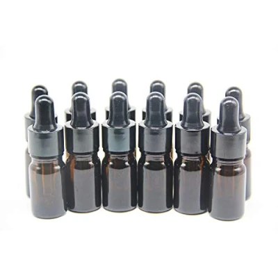 Afbeelding van Yizhao Amber Glazen Druppelflesje 5ml, met Pipet Druppelaar, voor Essentiële olie, Aromatherapie, Cosmetica, Laboratorium, Apotheek, Reizen, Massage 12 Stuks