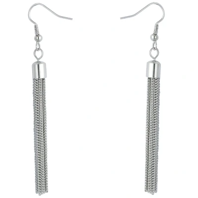 Afbeelding van Behave Dames oorbellen hangers zilver kleur 7.5cm