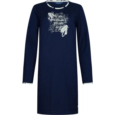 Afbeelding van Pastunette dames nachthemd lange mouw Donkerblauw 40