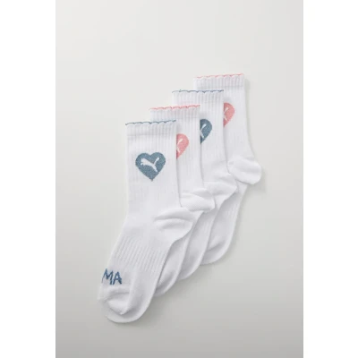 Afbeelding van Puma Girls Scallop EDGE SOCK ECOM 4 PACK Sokken voor kinderen, Maat: 27 30, White/pink/blue