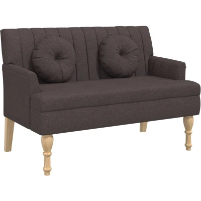 Afbeelding van vidaXL Bankje met kussens 113x64,5x75,5 cm stof donkerbruin