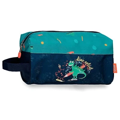 Afbeelding van Enso Dino Artist Toilettas, aanpasbaar, Meerkleurig, 20,5 x 16,5 6 cm, polyester, Eén maat, Verstelbare toilettas