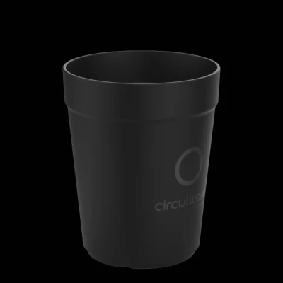 Afbeelding van Kunststof koffiebeker Circulware 30cl Zwart