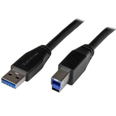 Afbeelding van StarTech.com Actieve USB 3.0 A naar B kabel 5m 3.1 (Gen1) 5Gbps verlengkabel