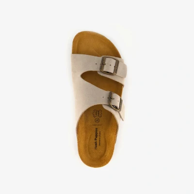 Afbeelding van Hush Puppies suede dames bio slippers beige Maat 40