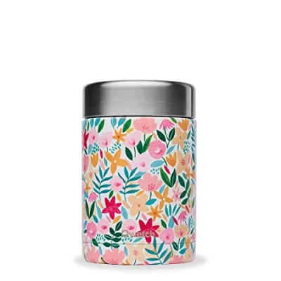 Afbeelding van QWETCH Geïsoleerde Lunchbox voor onderweg Flora Voedselbox van roestvrij staal 5 uur warm en 7 koud BPA vrij, waterdicht herbruikbaar kantoor, picknick, wandelen