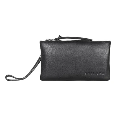 Afbeelding van STILORD &#039;Mariette&#039; Kleine Schoudertas Dames Lederen Handtas voor Uitgaan Avondtas met Schouderriem Riemtasje Vintage Echt lederen, Kleur:zwart