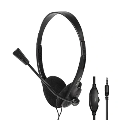Afbeelding van LogiLink HS0055 hoofdtelefoon/headset Bedraad Hoofdband Muziek/Voor elke dag Zwart