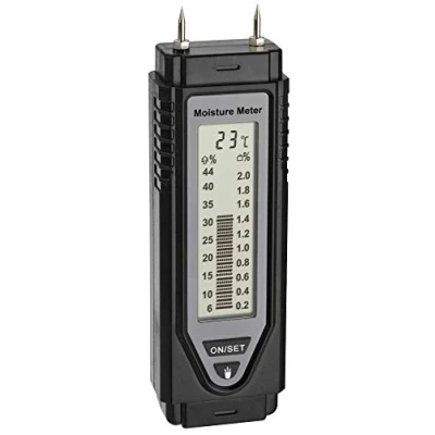 Afbeelding van TFA Dostmann materiaalvochtigheidsmeter, 30.5506.01, voor hout en bouwmateriaal, weergave von de omgevingstemperatuur, met LED lampje, eenvoudige bediening, zwart, (L) 44 x (B) 34 (H) 144 mm