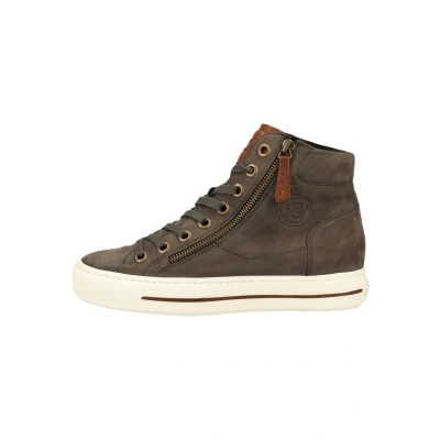 Afbeelding van Paul Green Sneakers hoog, Dames, Maat: 35.5, Grau/mittelbraun 017 Nubukleer