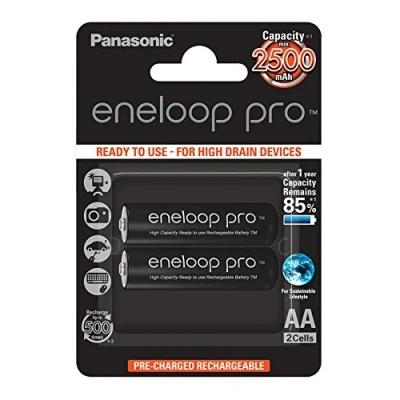 Afbeelding van eneloop Pro Mignon batterij BK 3HCDE / 2BE NiMH 1.2 Volt max. 2550 mAh, dubbele blisterkaart