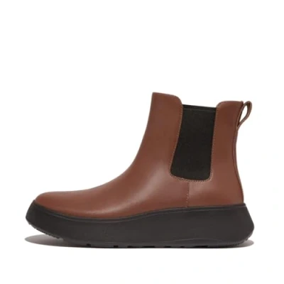 Afbeelding van Fitflop F Mode Leren Flatform Chelsea Boots voor dames, Rijk Bruin, 41 EU