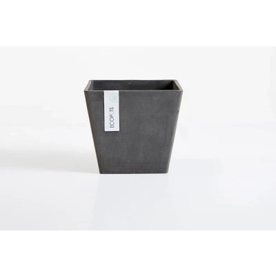 Afbeelding van Ecopots Rotterdam vierkant 20 cm donkergrijs planten/bloembak pot