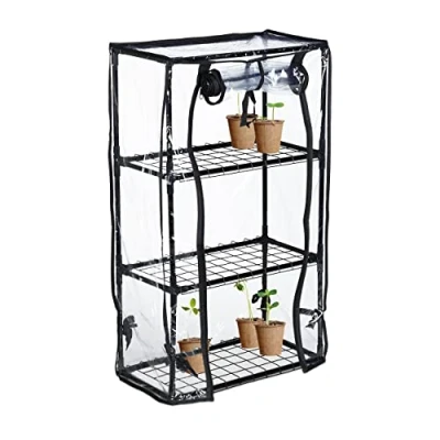 Afbeelding van Relaxdays balkon kweekkas foliekas 3 etages plantenkas 80 x 48 24,5 cm tomatenhuis