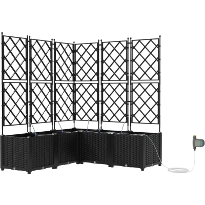 Afbeelding van vidaXL Tuin Plantenbak Zwart Kunststof 120 x 142 cm