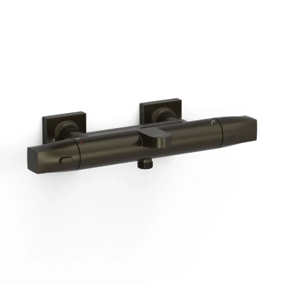 Afbeelding van Thermostatische Mengkraan Tres Over Wall voor Bad en Douche Zwart Brons