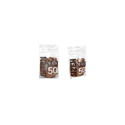 Afbeelding van Gizeh Raucherbedarf 20586 actieve koolstoffilter Slim Maat 6 mm Brown 2 zakken van 50 100 filters, papier