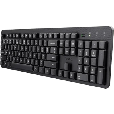 Afbeelding van Trust Ody II draadloos toetsenbord met Italiaanse QWERTY lay out, toetsen laag profiel, spatwaterdicht, USB ontvanger 2,4 GHz, pc toetsenbord, voor laptop, Mac zwart