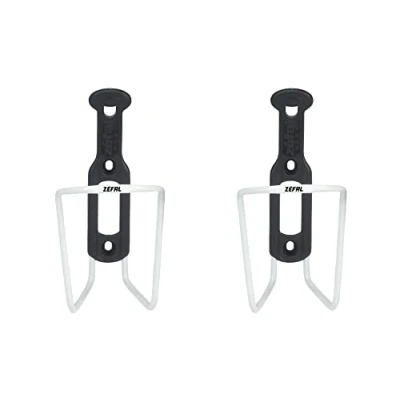Afbeelding van Zefal set van 2 flessenhouders aluminium en kunststof 124, met twee voor op de fiets, licht robuust, wit