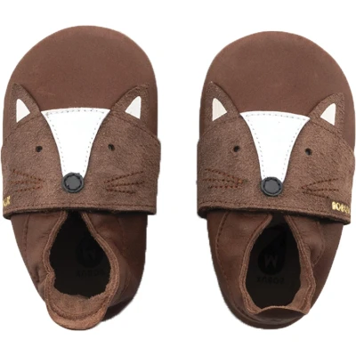 Afbeelding van Bobux Soft Soles Baby Slofjes Leer Foxy Toffee Maat 22